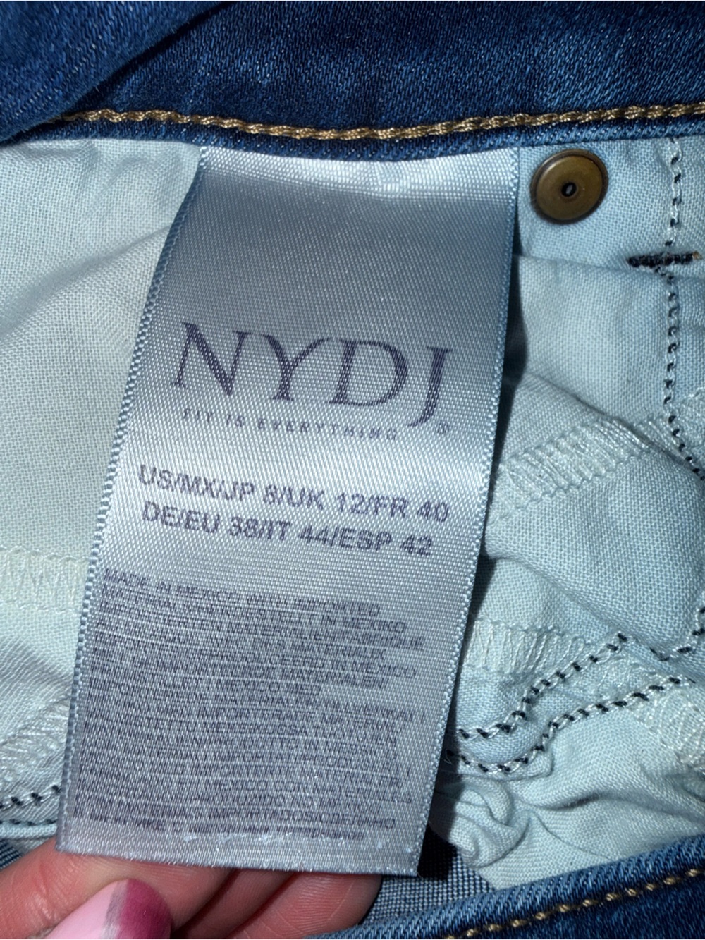 2 x 20$ NYDJ Dark Blue Straight-Leg Jeans Size 8 - Picture 5 of 10